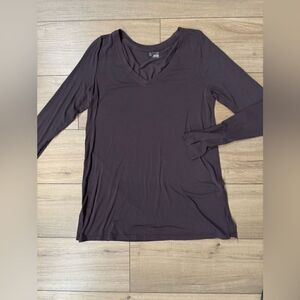 Offline aerie women's small long sleeve shirt top dark gray soft stretchy lounge